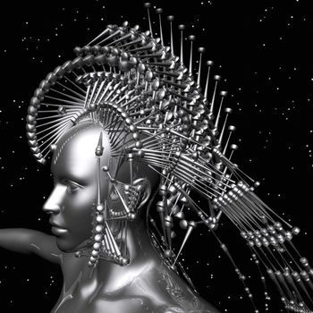 Digital visualization of a cyborg