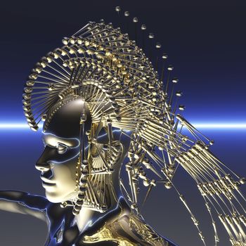 Digital visualization of a cyborg