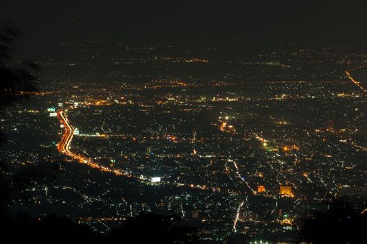 View from top of Doi Suthep. Chiang Mai, Thailand