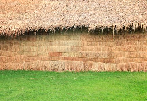 Little hut in green grass