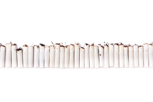 A line made of cigarette filters