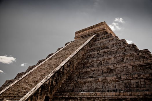 a Ziggurat in Chichen Itza, Yucatan, Mexico