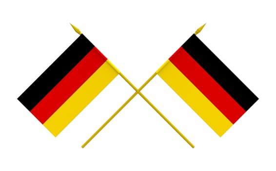 Flags of Germany, 3d render, isolated on white