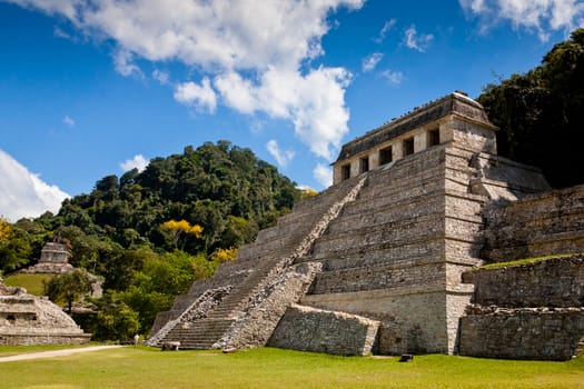 Temple of Palenque, an ancient mayan ruin, located in Palenque, Yucatan, Mexico