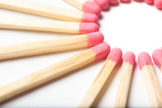 some red matches forming a circle