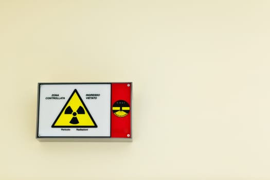 Radioactive sign on a wall