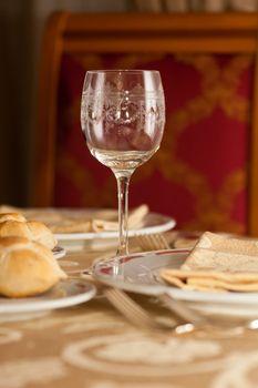 Ornated glass in a restaurant