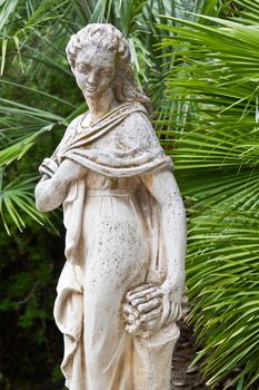 Classical statue in the ornamental garden.