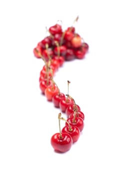 delicious cherries on white background