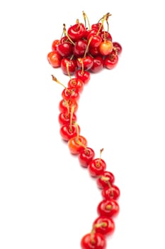 delicious cherries on white background