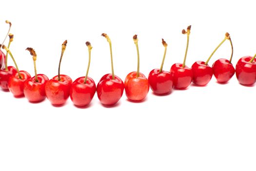 delicious cherries on white background