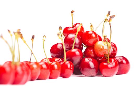 delicious cherries on white background