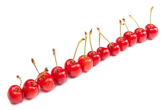 delicious cherries on white background