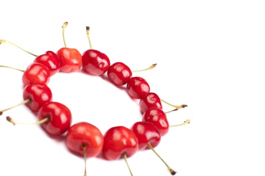 delicious cherries on white background