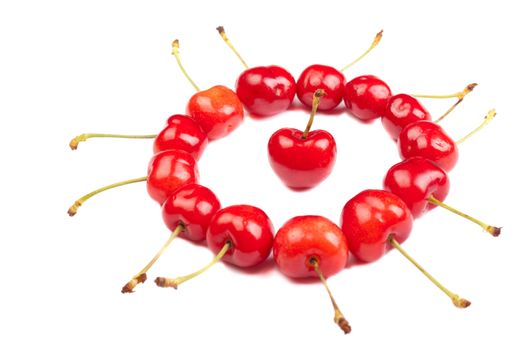 delicious cherries on white background