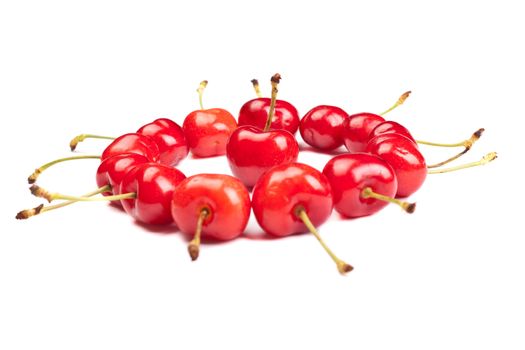 delicious cherries on white background