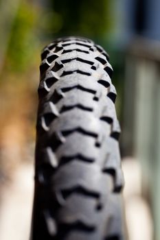 Close up of a bike tire
