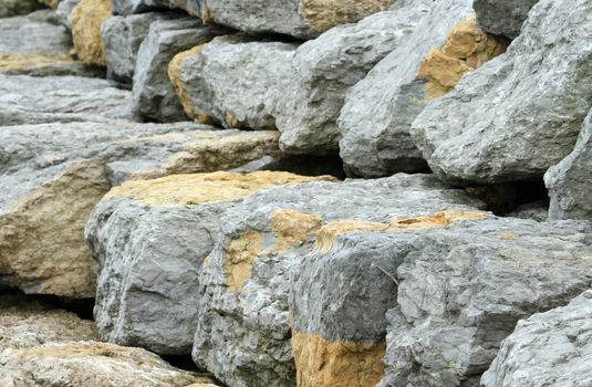 Close up on big rocks in the nature