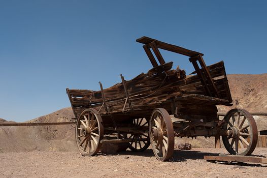 An old horse wagon in Nevada desert