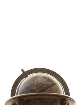Old globe on white background