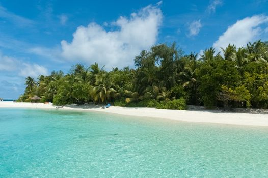 Tropical beach with white sand and crystal sea