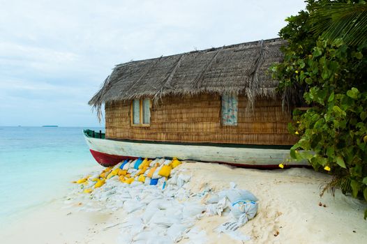 A hut in a tropical island