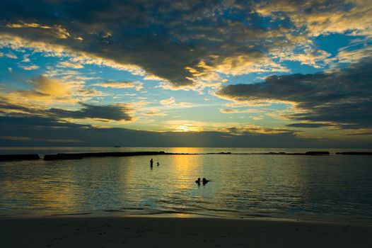 Sunset on a tropical beach