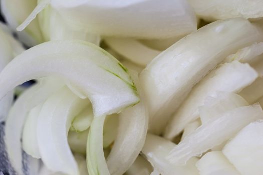 Macro shot of sliced onions