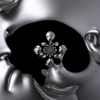 Digital visualization of a cyborg