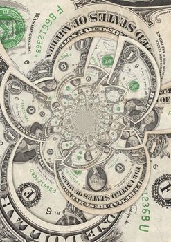 Kaleidoscopic Collage of Dollar Bills