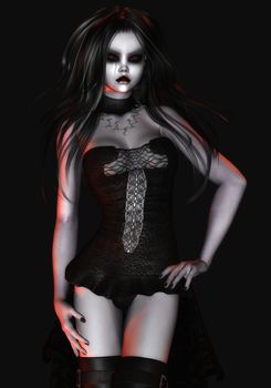 Digital Illustration of a gothic Female