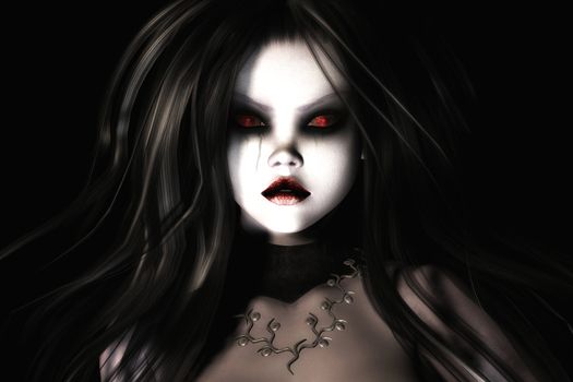 Digital Illustration of a gothic Female