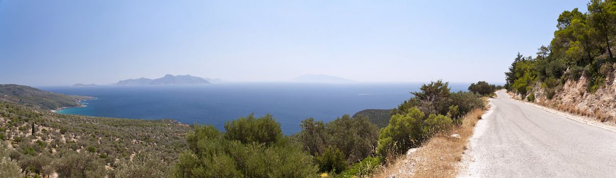 Panorama of Samos in Greece