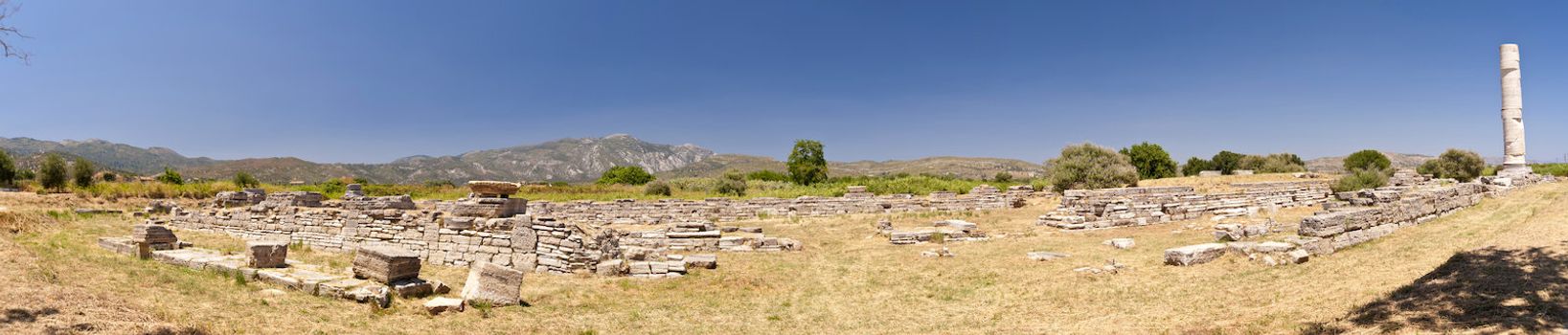 Panorama of Samos in Greece