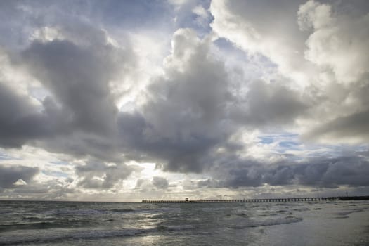 Afternoon beach view, wide view