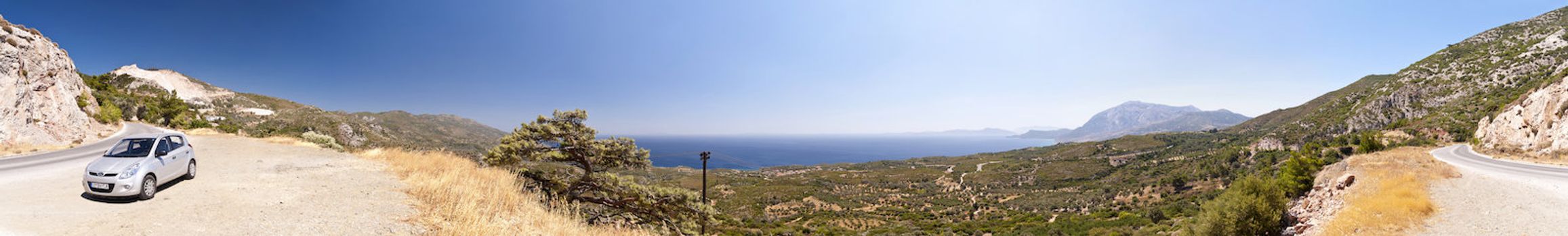 Panorama of Samos in Greece