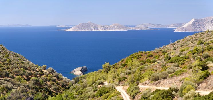 Panorama of Samos in Greece