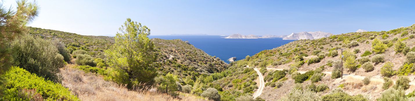 Panorama of Samos in Greece