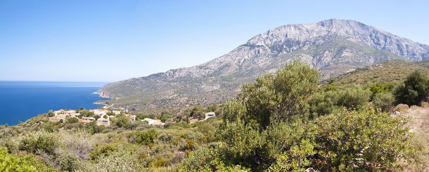 Panorama of Samos in Greece