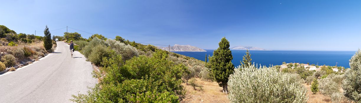 Panorama of Samos in Greece