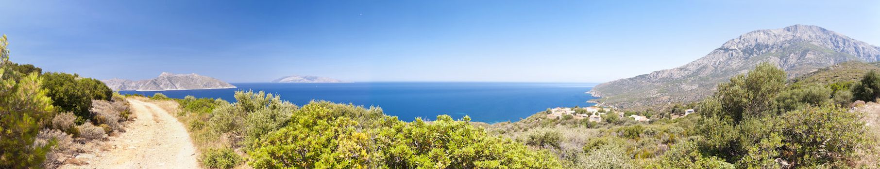 Panorama of Samos in Greece