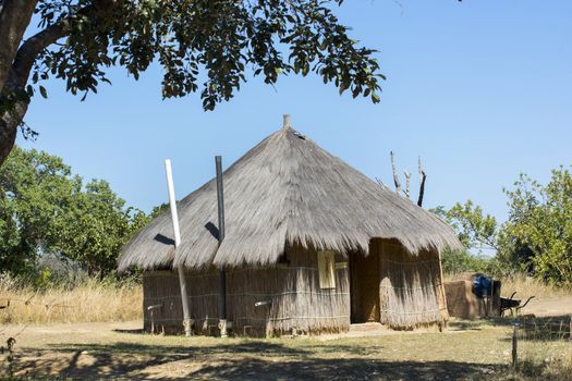 typical African hut made of straw