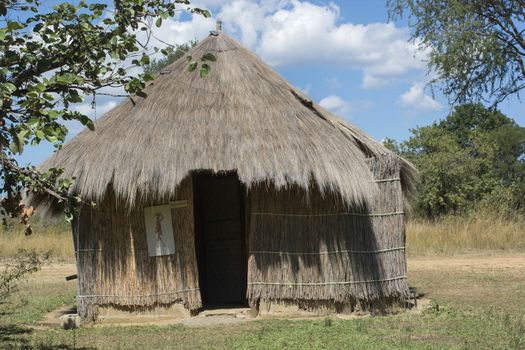 typical African hut made of straw