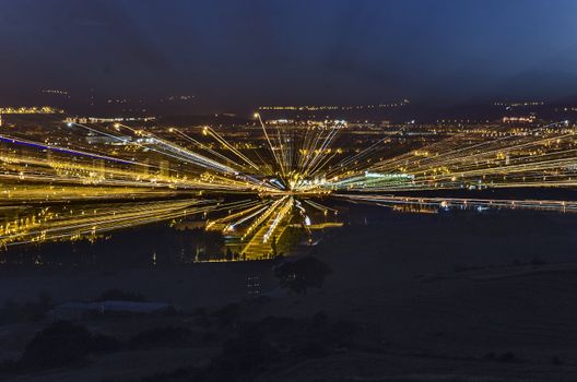Interesting picture over the Pamplona city in Spain, with nice colors and lights