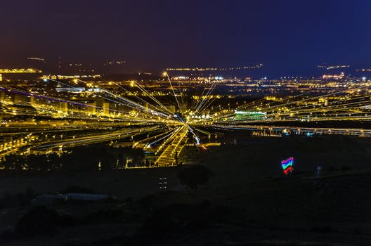 Interesting picture over the Pamplona city in Spain, with nice colors and lights