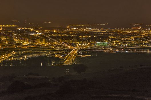 Interesting picture over the Pamplona city in Spain, with nice colors and lights