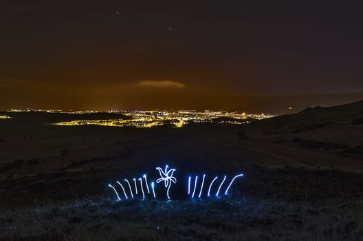 Interesting picture over the Pamplona city in Spain, with nice colors and lights