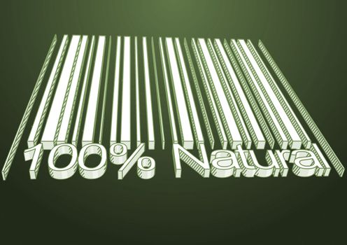 100 percent Natural barcodes drow as backgraund