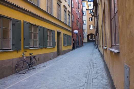 Narrow street in Gamla Stan, Stockholm