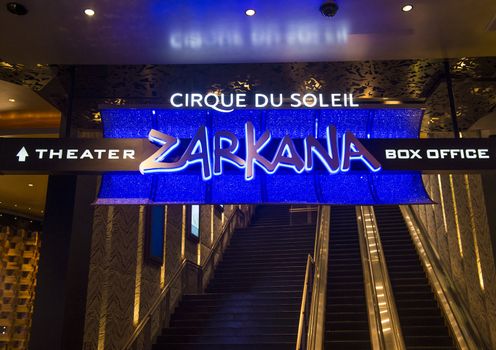 LAS VEGAS - JAN 13 : Zarkana at the Aria hotel in Las Vegas on January 13 2014. Zarkana is a Cirque du Soleil stage production written and directed by François Girard.